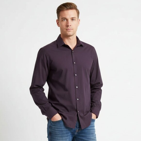 John Varvatos Men's Purple Button Dress Shirt XL - Picture 1 of 7